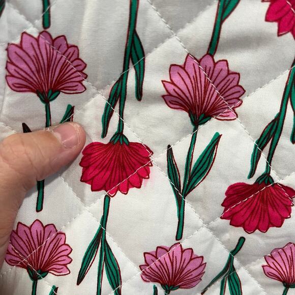 JCrew Factory Quilted Floral Cropped Jacket Button Front Womens 2 Petite - Picture 5 of 8